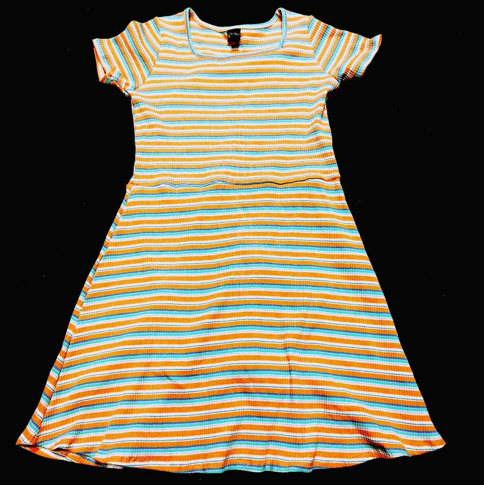 Past Orange, Blue, and White Striped Dress 🧡💙🤍